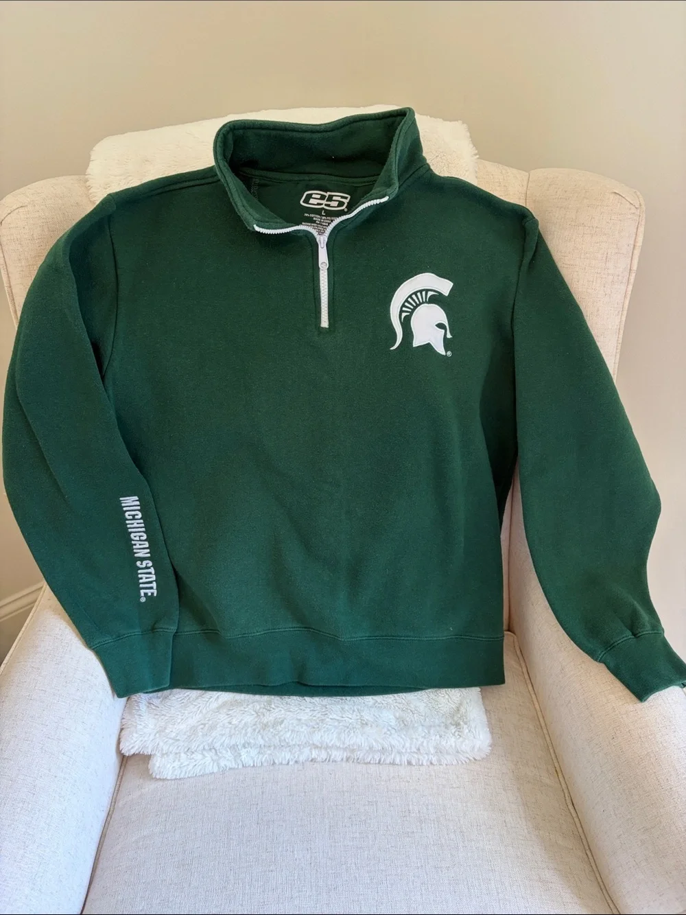 Men's Michigan State Green Quarter-Zip crew neck Pullover